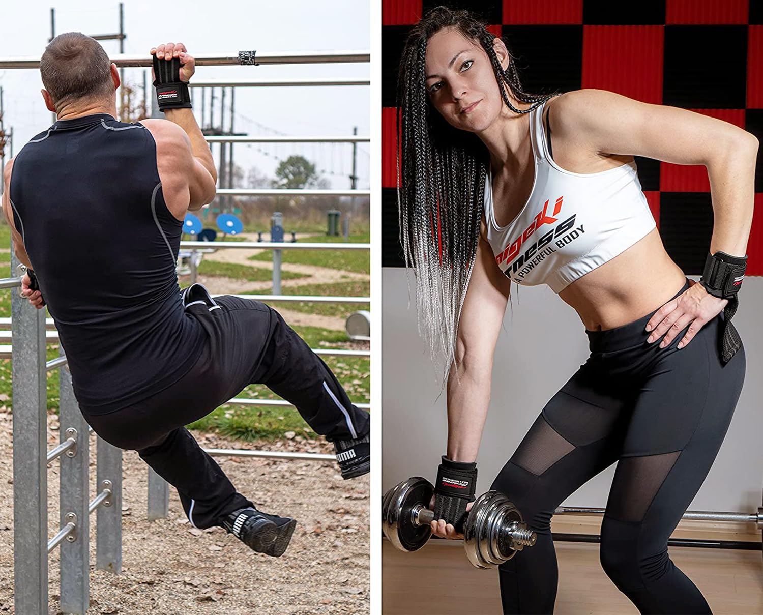 Fast Grip Zughilfen Krafttraining (+Trainingspläne) Profi Schnellverschluss mit Metall-Bolzen für Powerlifting, Crossfit & Fitness - Lifting Straps für Frauen und Männer