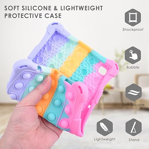 Miniatura 5 de DETUOSI Funda de silicona de color para Samsung Galaxy Tab A7 Lite 8.7 2021 (SM-T220T225T227u) con soporte para bolígrafo, funda protectora suave