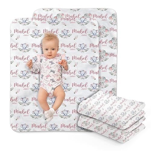 Funda impermeable personalizada para cambiador, tapete portátil para cambiador de pañales para padres de bebé, regalo personalizado, nombre rosa,