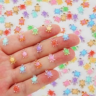 250 PCS Luminous Mini Resin Turtles for Crafts Tiny Turtle Glow in The Dark Miniatures Plastic Animals Figures to Hide for Fairy Garden Dollhouse Micro Landscaping Decorations