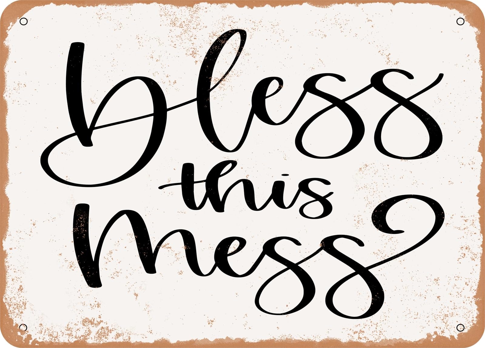 Metal Sign - Bless This Mess - 3 - Vintage Look Sign home decor