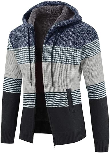mens chunky knit zip up cardigan