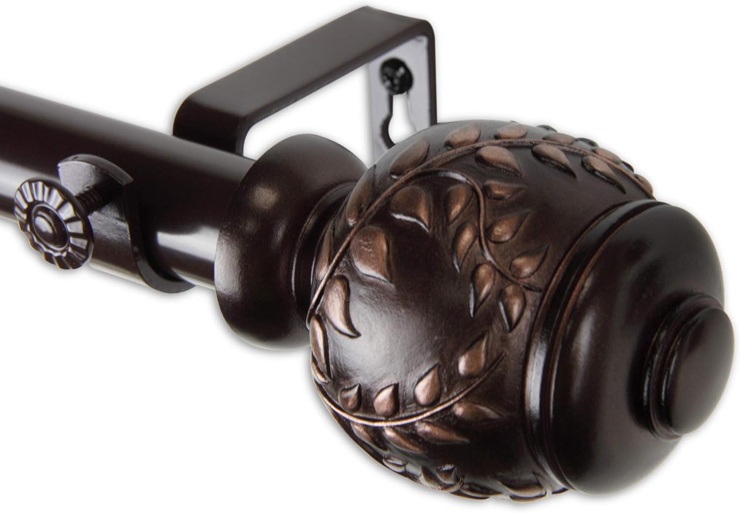 Rod Desyne 1" Colette Curtain Rod, 120-170 inch, Bronze