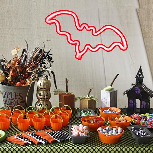Miniatura 5 de Letreros de neón de murciélago para dormitorio, mesita de noche, decoración de pared, decoración de Halloween, luces LED de noche, adornos de mesa