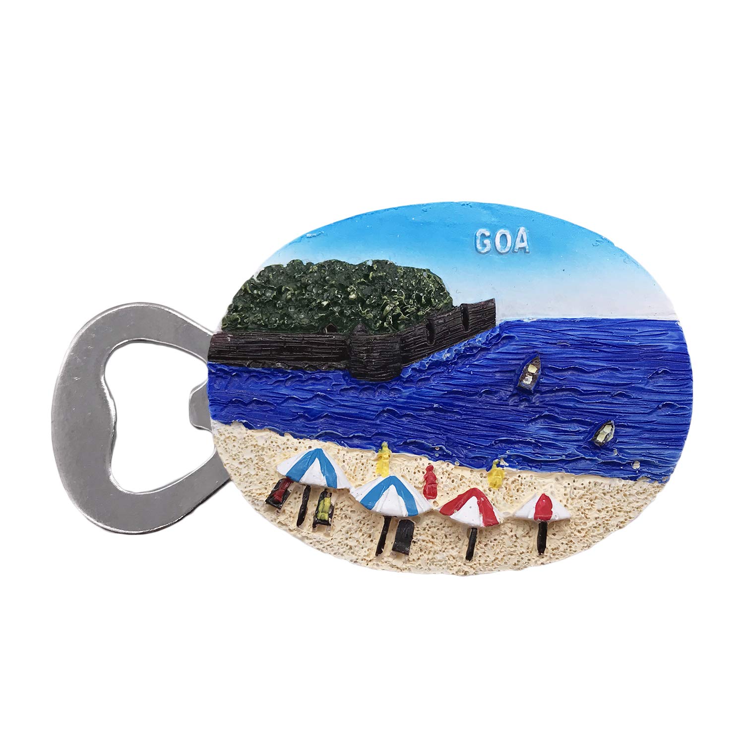 Wedarego Goa India Opener 3D Goa India Refrigerator Magnet Tourist Travel Souvenirs Handmade Resin Craft Beer Bottle Opener Magnetic Home Kitchen Decoration Fridge Magnet Collection Gift