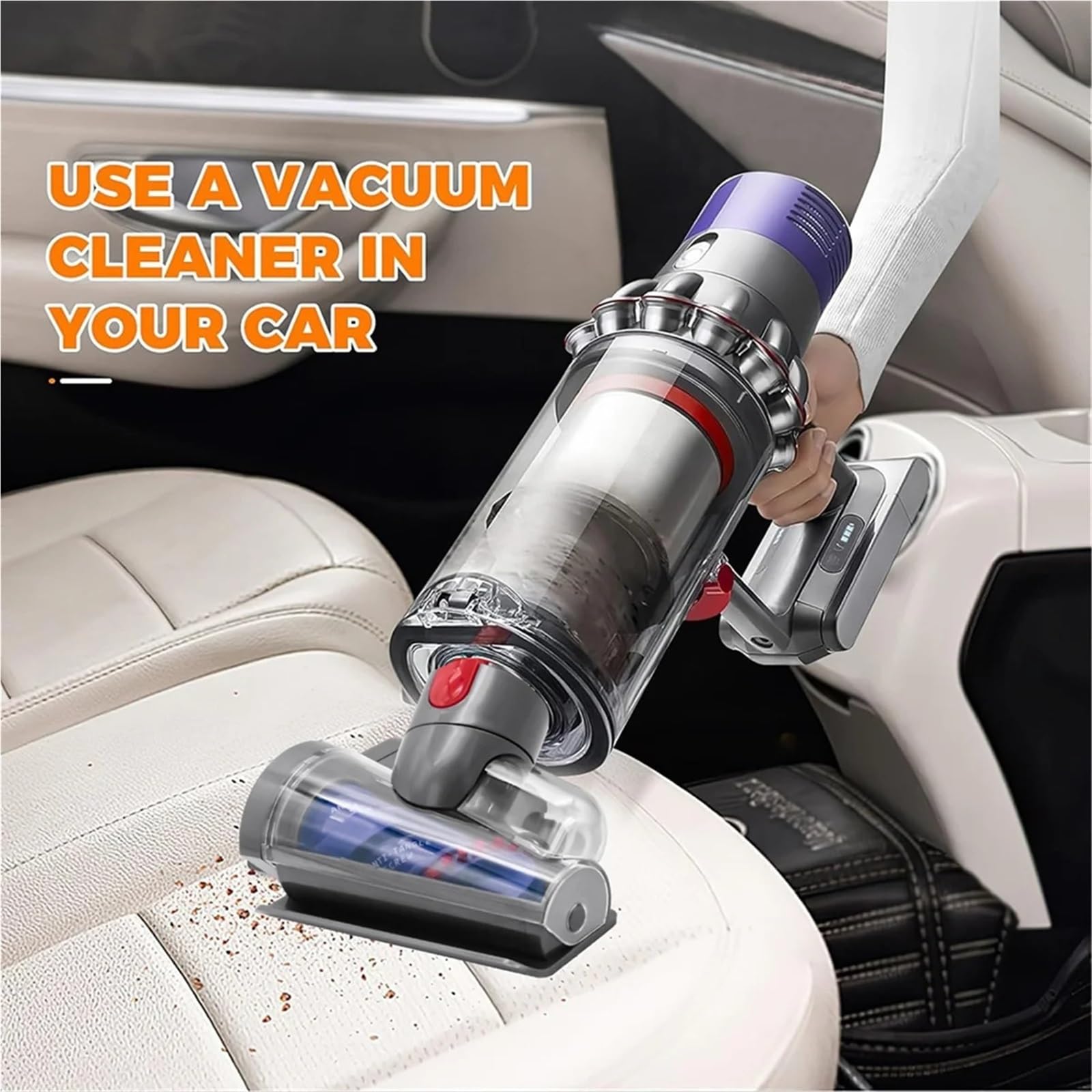 Brosse électrique pour enlever les acariens du matelas, compatible avec aspirateurs Dyson V7, V8, V10, V11 et V15. Mini tête de brosse motorisée.