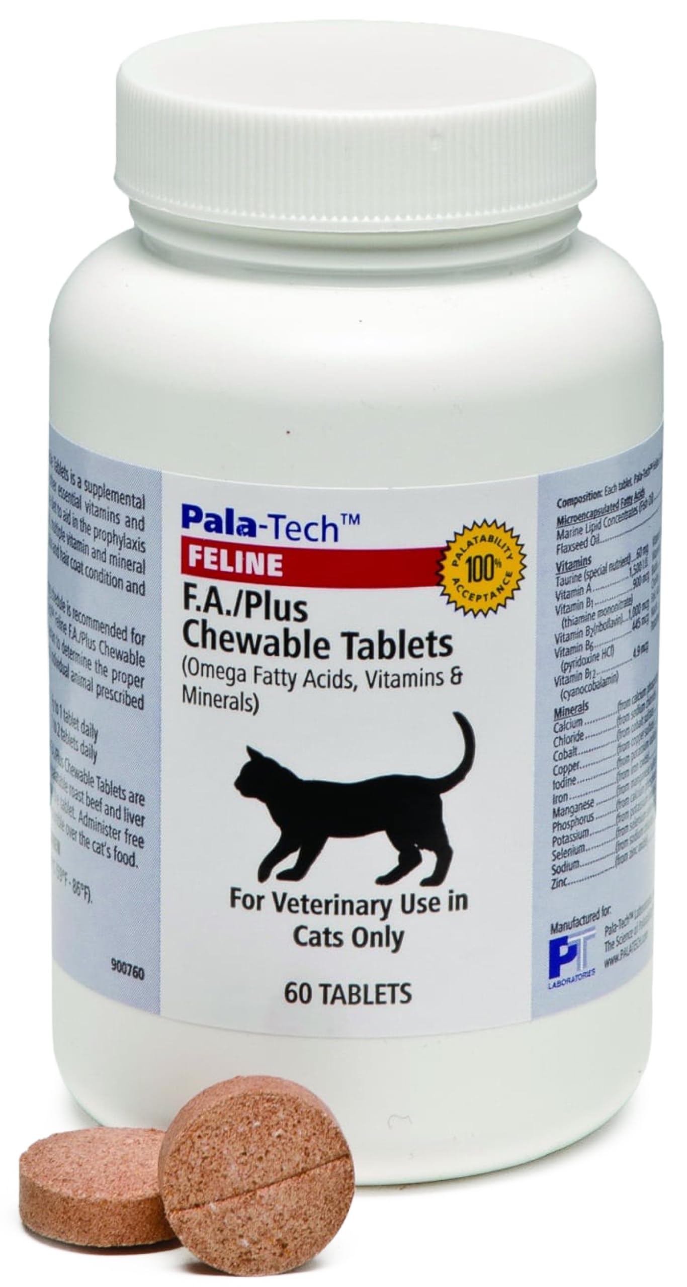 Pala-Tech, FA Plus Chew Tabs, Cat, 60 Count