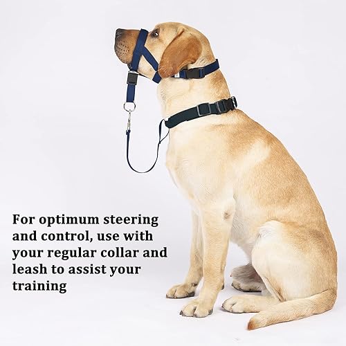 Miniatura 3 de BARKLESS Collar de cabeza sin tirones para entrenamiento y caminar de perros, hecho fácil, suave, ajustable, arnés halter con enlace de seguridad,
