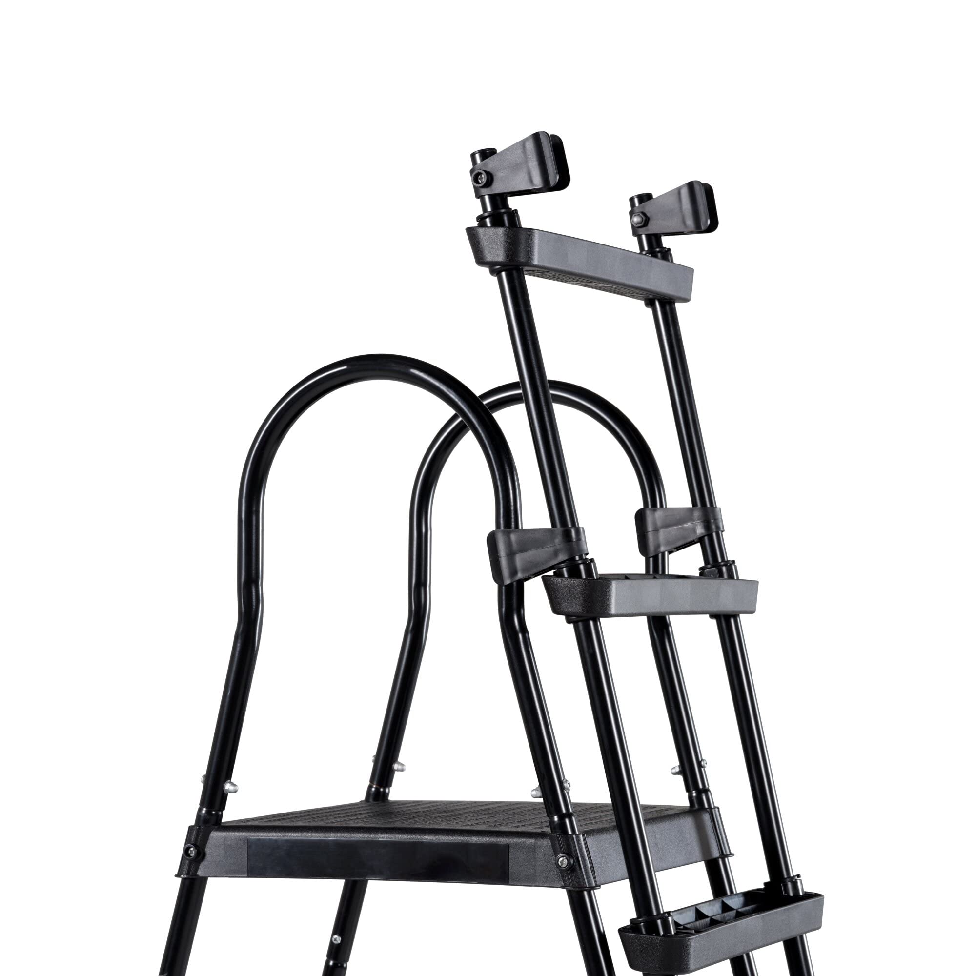 EXIT Toys Échelle de Piscine avec Rampe pour Piscines - Marches Antidérapantes - Hauteur de Cadre 108-122cm - Noir