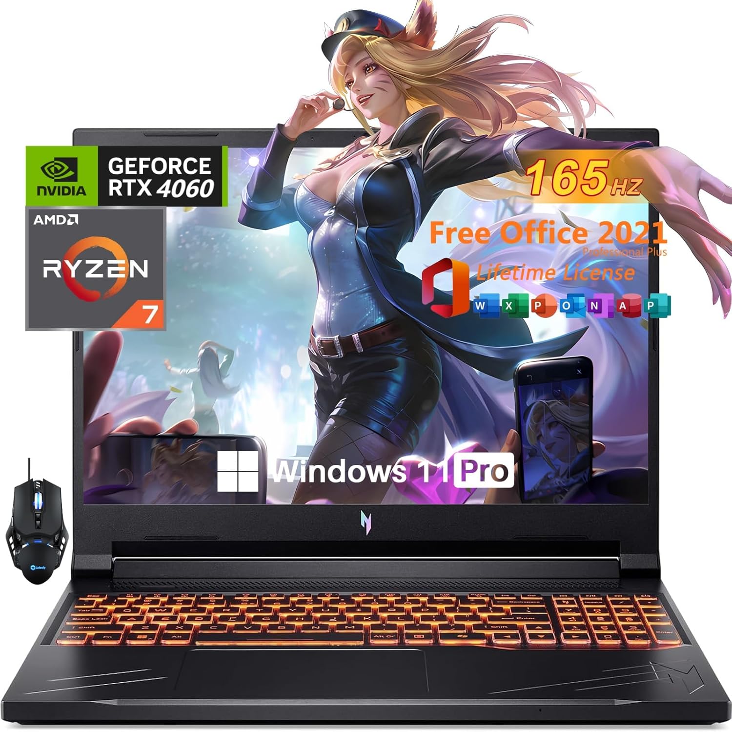 acer Nitro V 16 Gaming Laptop, 16" WUXGA 165Hz Display, AMD