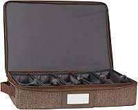 Vista 13 de Covermates Keepsakes - Caja de almacenamiento de cubiertos, apilable, asas reforzadas, almacenamiento de porcelana, gris jaspeado