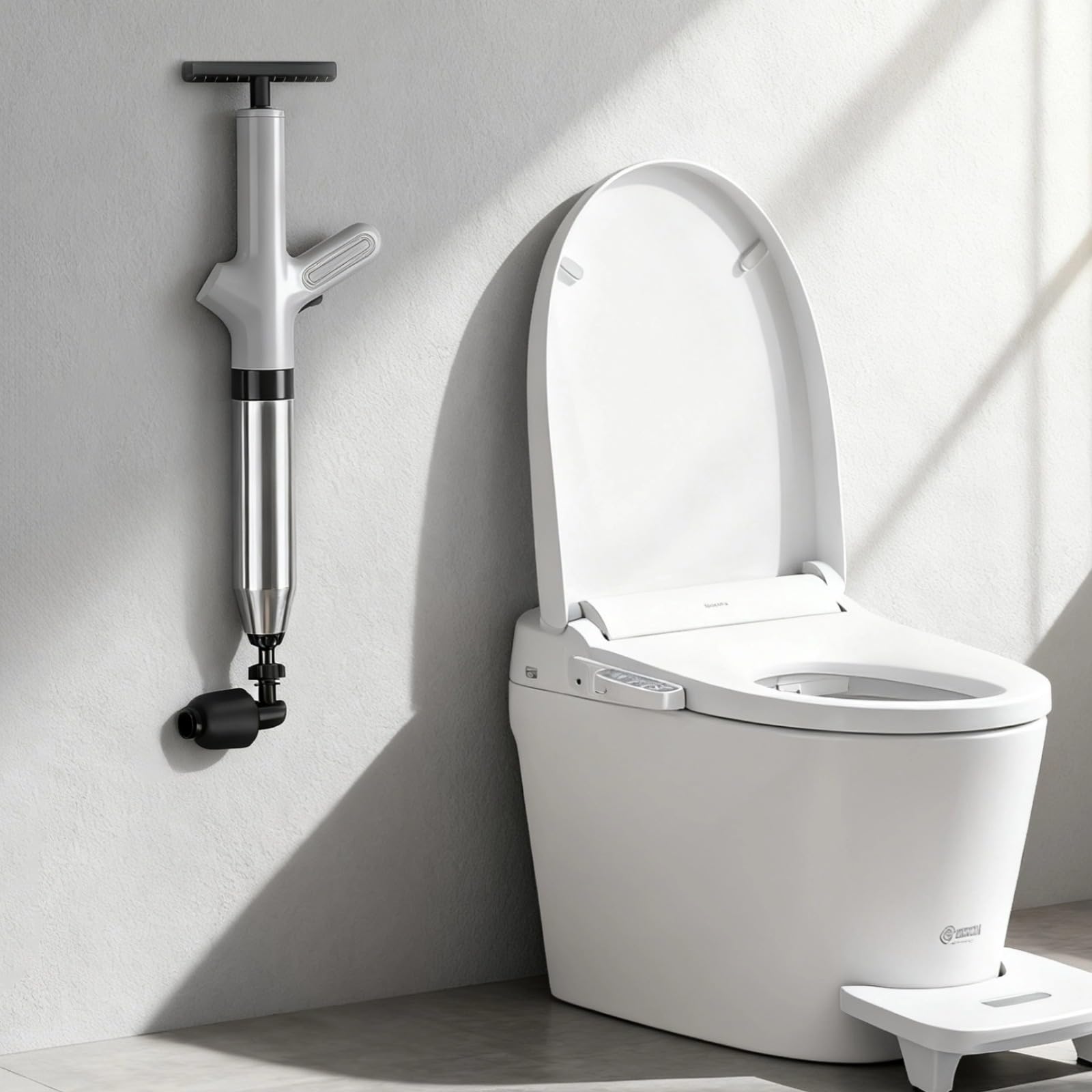 8 Stück Luftdruck-Abflussreiniger und WC-Saugglocke, Edelstahl-Entriegelungswerkzeug mit mehreren Stopfen, für Waschbecken und Bodenablauf, 53,1 cm Höhe, manuelles Pumpen-Verstopfungsentferner-Set