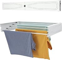 HomeArt Falra Szerelhető Kihúzható Ruhaszárító - 95 cm, Összecsukható, Bel- és Kültéri Használatra, Mintás Fehér, 25 kg Teherbírás, Alumíniu 1