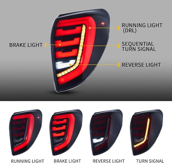 VLAND LED Tail Lights Compatible With RAV4 2006-2012 [base, Sport,Limited,Stdrd,LTD], with Startup animation & Sequential Turn Light