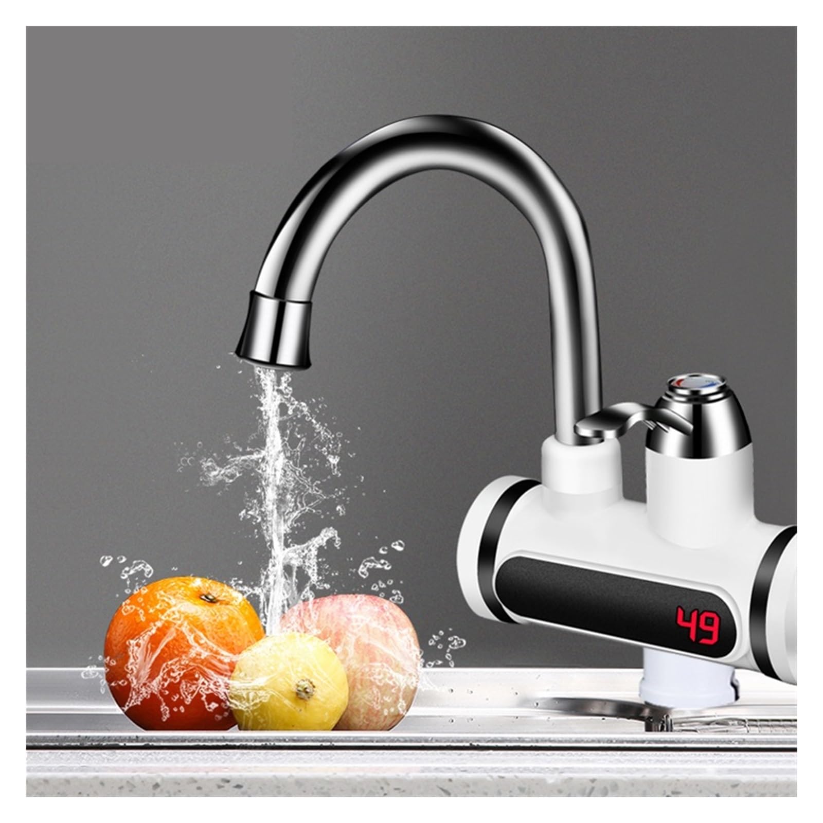 Display della temperatura dello scaldabagno del rubinetto elettrico Riscaldatori di acqua calda istantanei Riscaldamento dell'acqua senza serbatoio della cucina(SLT101 Long)