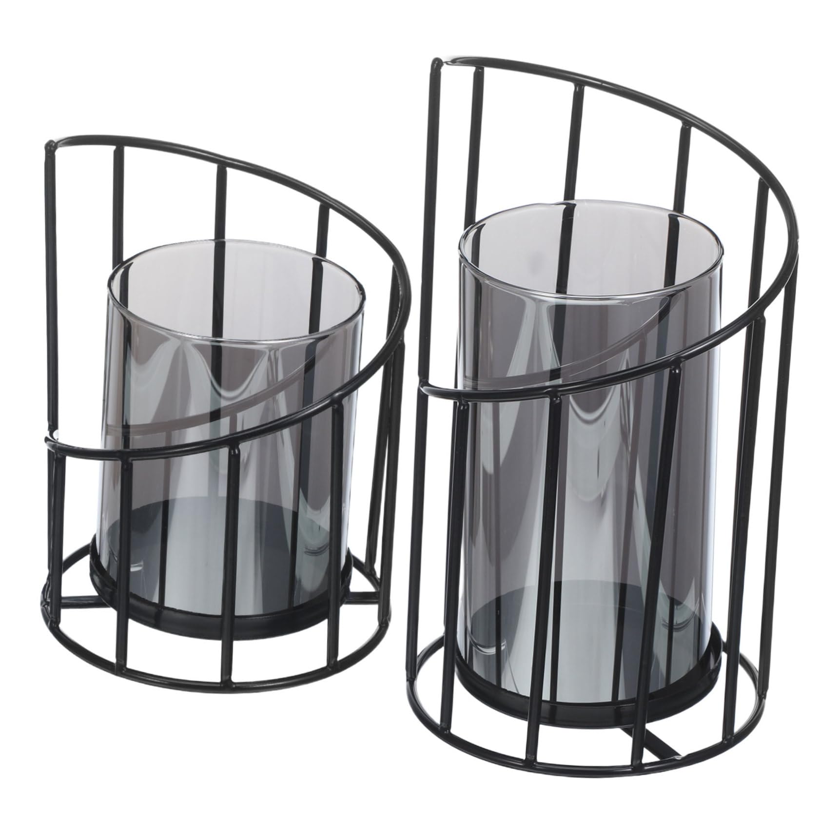Porte bougies et vases élégants multifonctionnels en métal noir