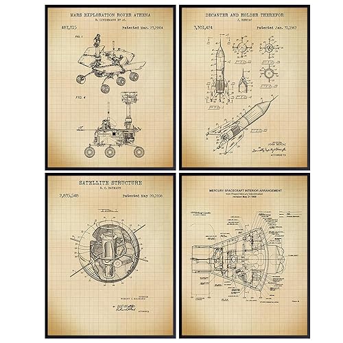 Miniatura 1 de Space Exploration Patent Print Art LARGE 11x14 - Chic Wall Decor for Men, Kids Room, Office, Den, and Man cave - Great Gift for Science Fans -