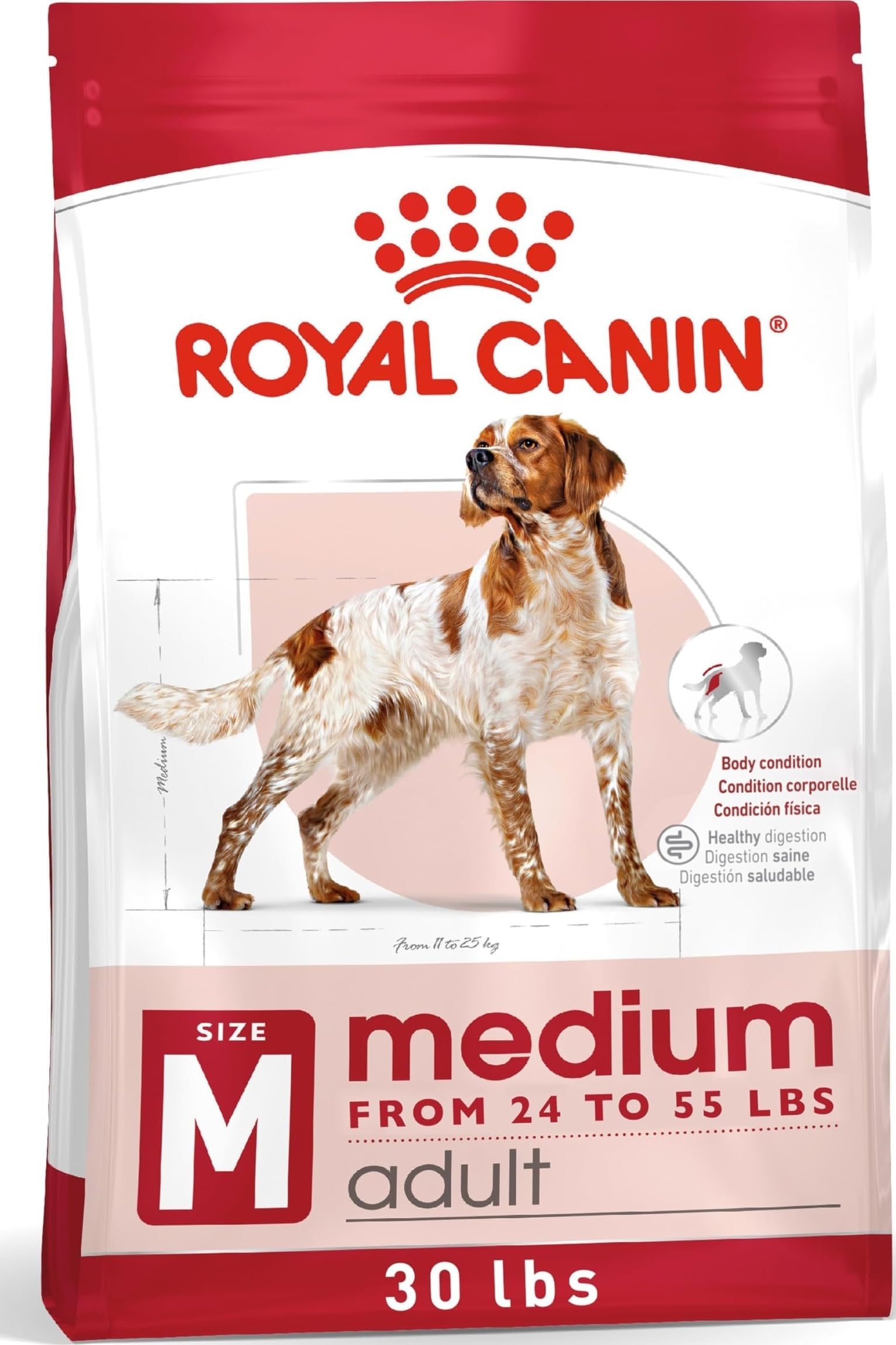 Size Health Nutrition Medium Adult Dry Dog Food, 30 lb Bag