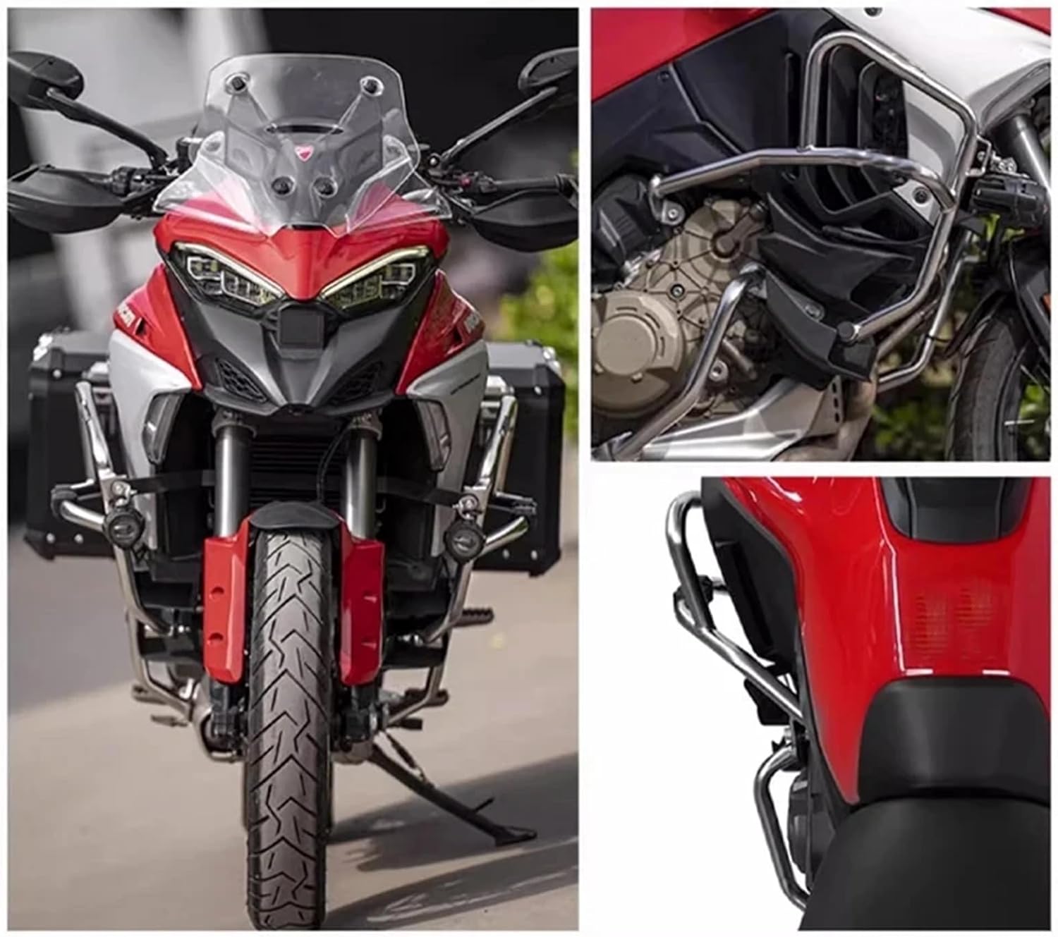 Fit for Ducati Multistrada V4 V4S 2020 2021 2022 2023 2024 Motorcycle Engine Guard Crash Bar Bumper Frame Protector MTS(Black-Lower Only)