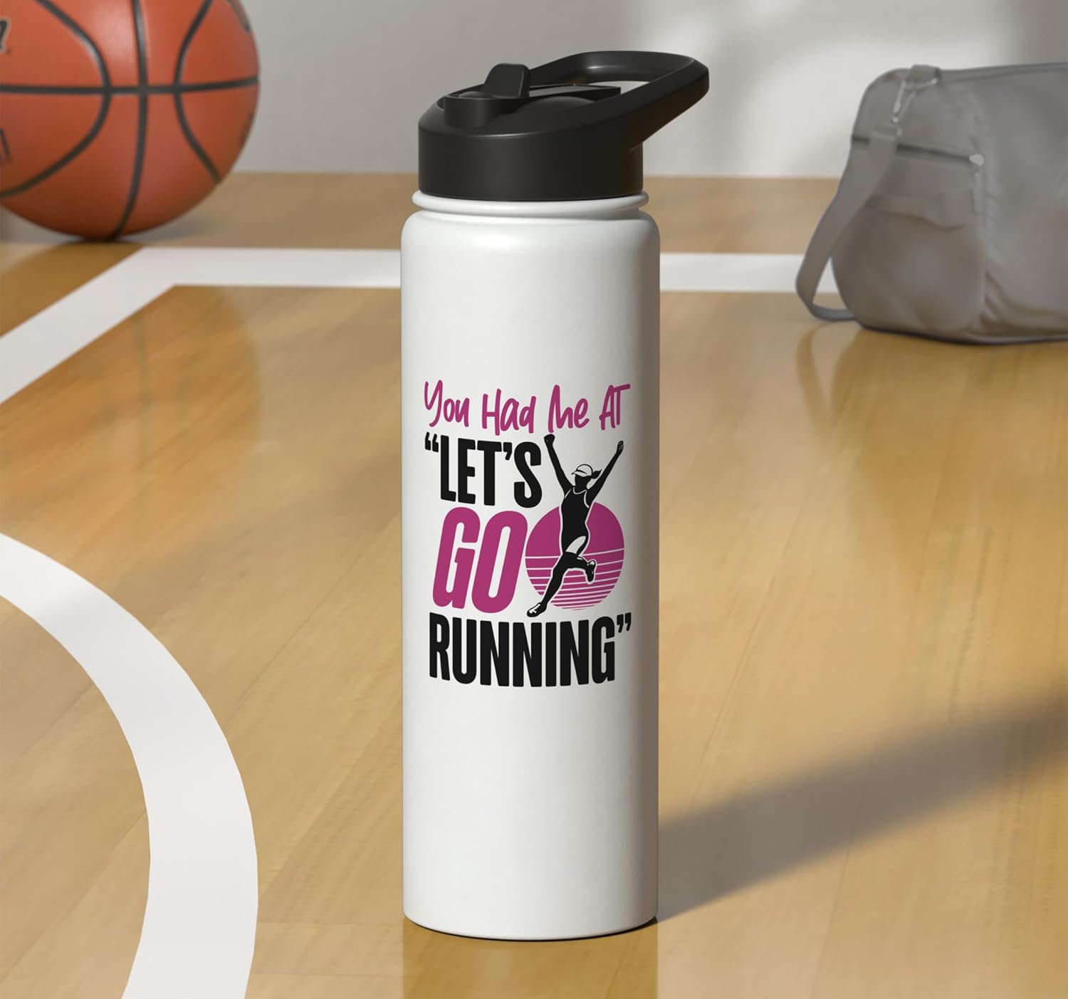 Running Runner Half Marathon Female Runner Retro You Had Me Stainless Steel Insulated Water Bottle