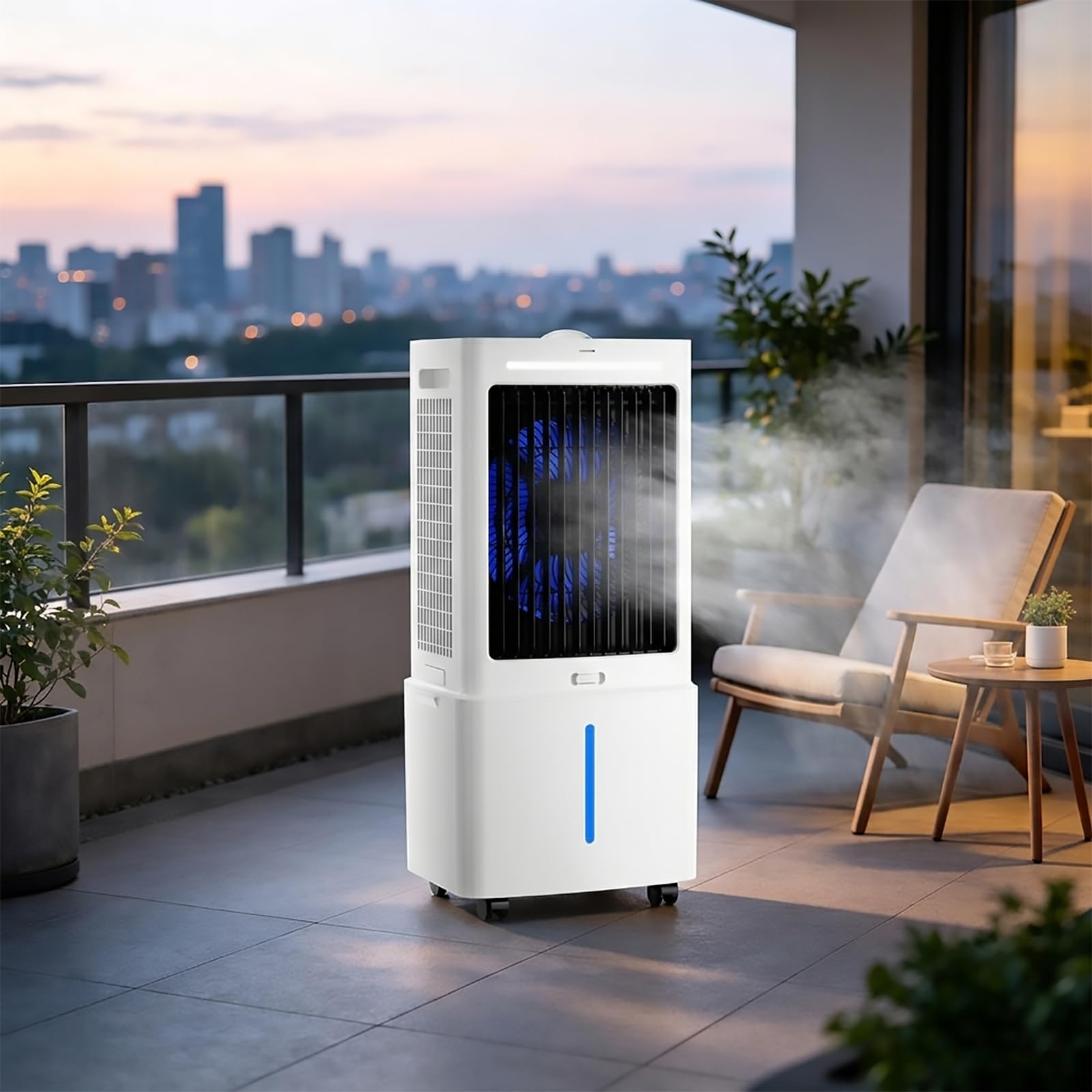 Climatizador portátil de 25L para terrazas y comedores de hostelería
