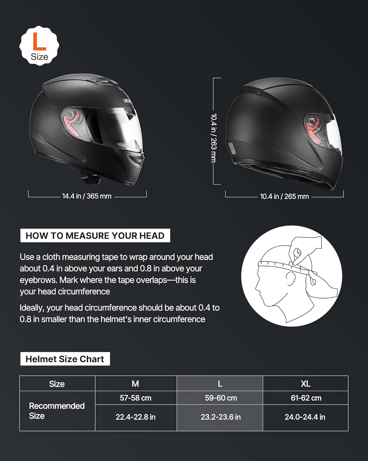 vevor full face motorcycle helmet dot approved, dual visor & interchangeable lens, smart street abs helmet comfortable motocross helmet, fit for youth & adults helmet full face large