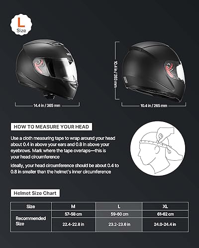 Miniatura 2 de VEVOR Casco de motocicleta de cara completa aprobado por DOT, doble visera y lente intercambiable, casco Smart Street ABS cómodo casco de motocross,