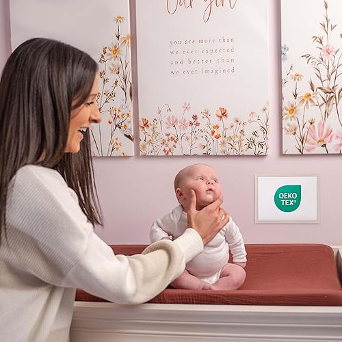 Miniatura 3 de Mi Flor - Juego de 2 fundas de muselina para cambiador de 16 x 32 x 5 pulgadas, ultra suave, certificado por CPC, con esquinas elásticas, ajuste de