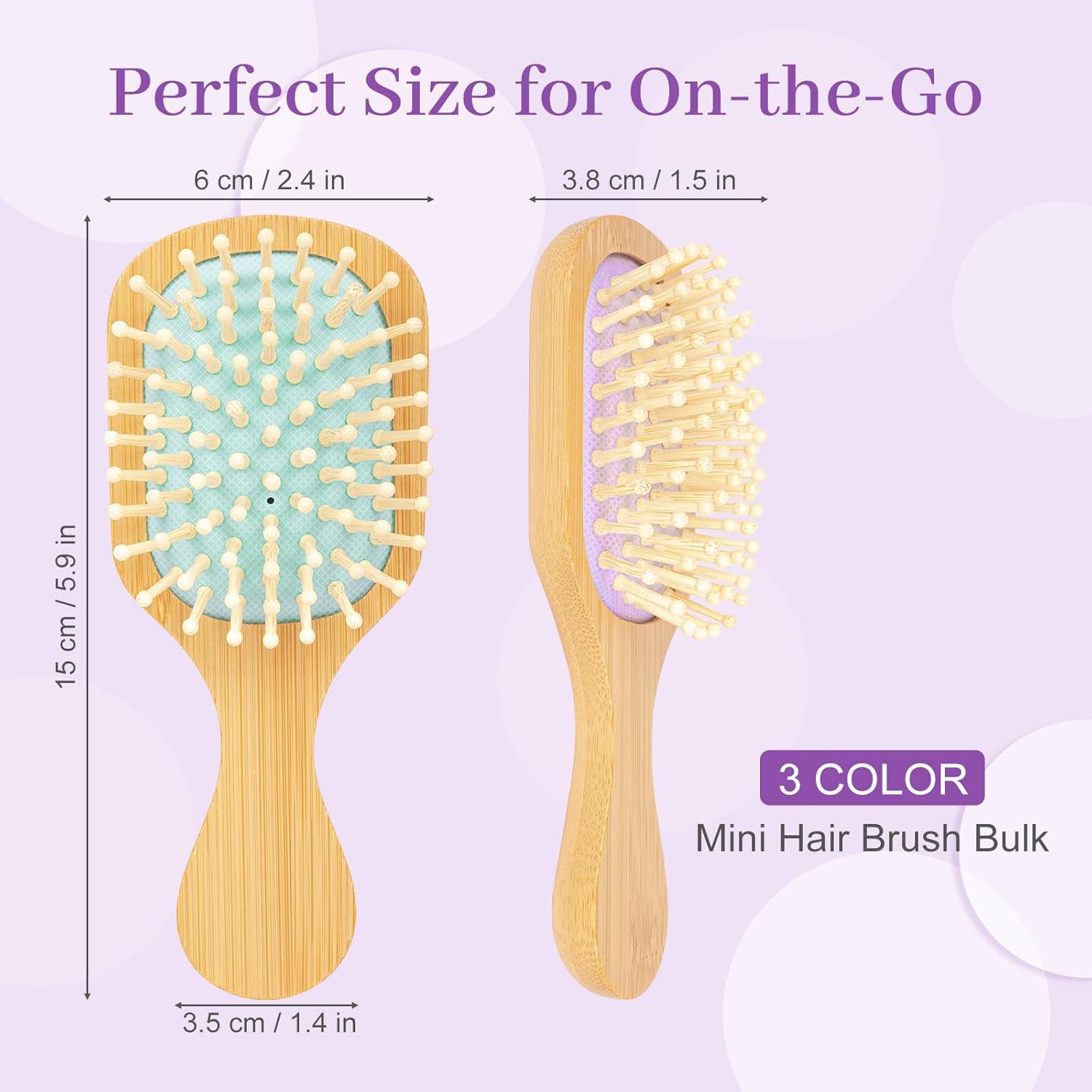 12-Pack Bamboo Hair Brush Set - Eco-Friendly Detangling Combs, Natural Bamboo Hair Comb for All Hair Types, Sustainable Hair Care Gift Set
