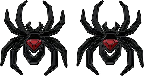 Miniatura 1 de 2 emblemas de araña, emblemas 3D para puerta trasera de guardabarros para F-150 Silverado Sierra RAM Black Widow Edition (negro y rojo)