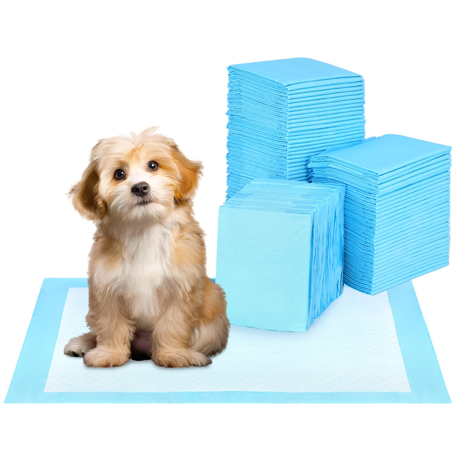 Qwork Blue Qwork® 100 Pieces Puppy Training Pads, 45X33cm Highly Absorbent Dog Pee Pads, For Puppies, Small Pets