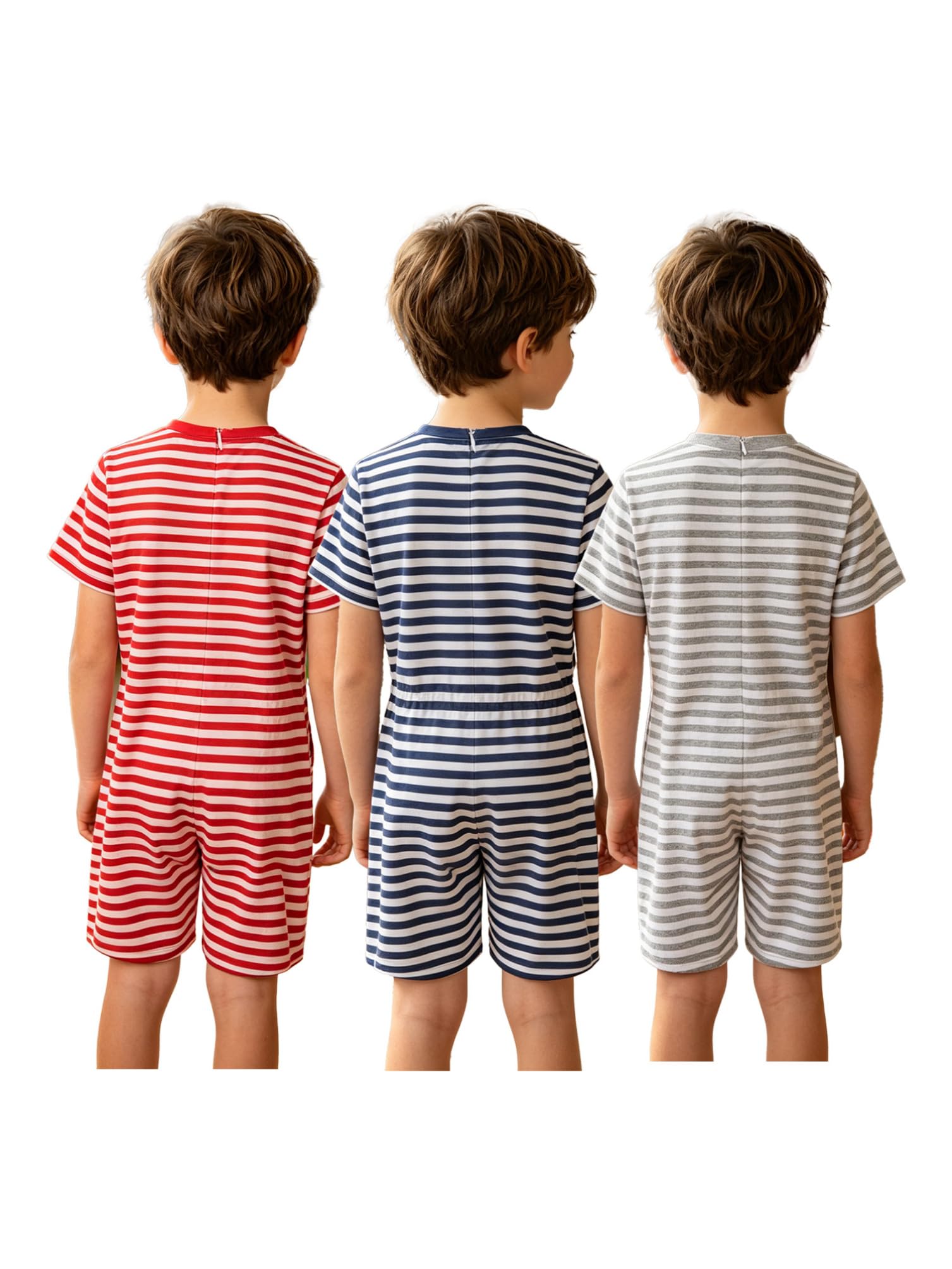 inhzoy Abbigliamento Adattivo Per Bambini Body Antispogliamento Bambini Completo Adattivo Righe Salopette Anti Strippaggio Fine Settimana