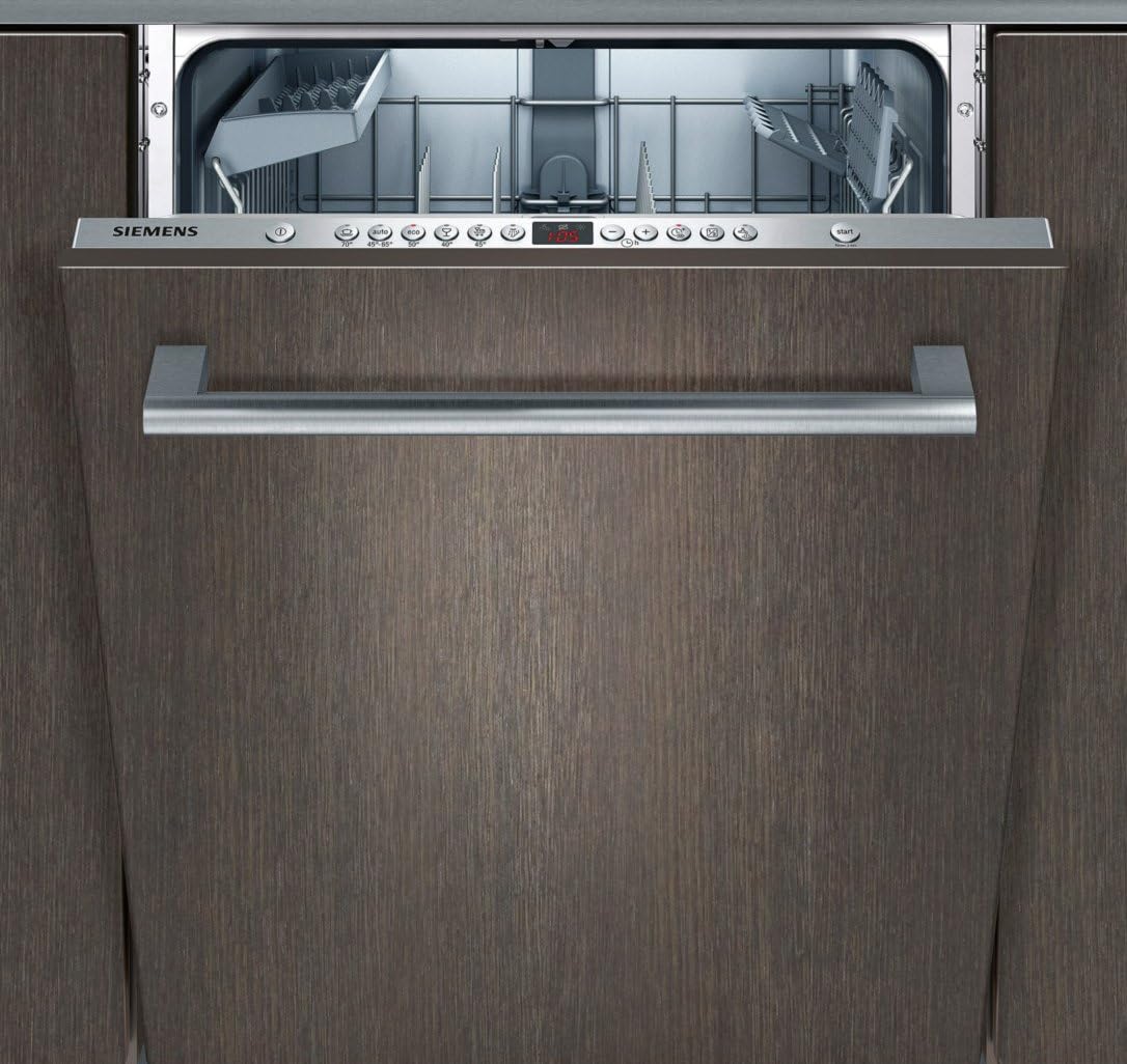 Siemens fully integrated dishwasher with control panel visible
