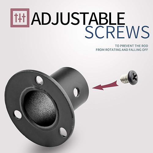 Miniatura 4 de Jiozermi Soportes de barra de cortina de acero inoxidable, paquete de 4 soportes duraderos de 1 pulgada para barra de cortina de armario, soporte