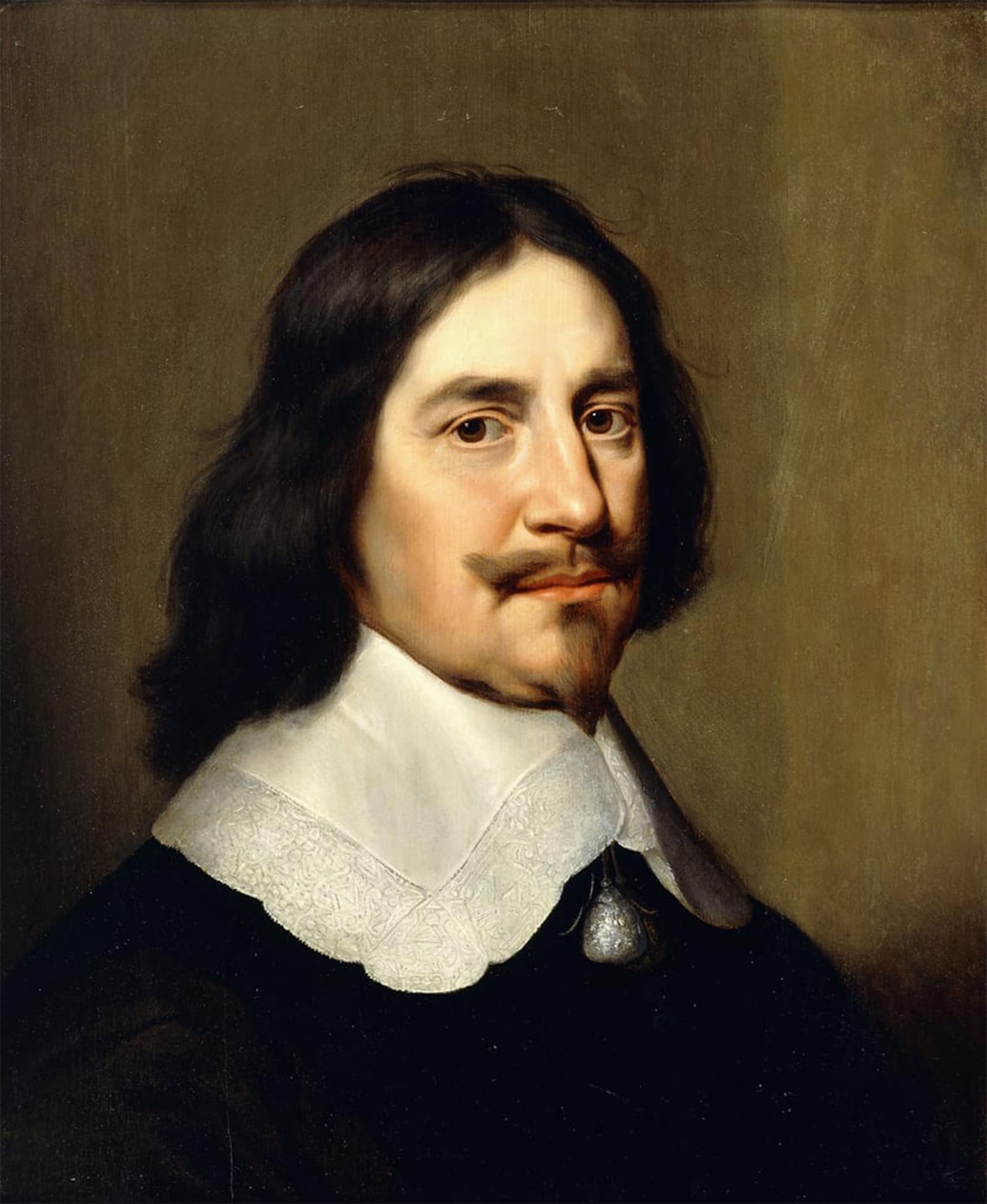 SERENDIPITP Abstract Painting Mural Print Picture Wall Decor Painting Portrait of a Gentleman Bust Length Wearing Black by Gerrit Van Honthorst Vintage Wall Artwork for Home Decor 60x90cm