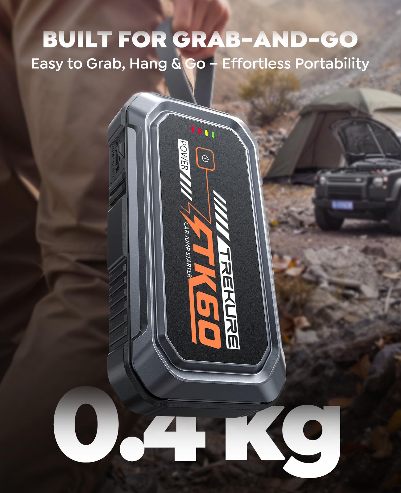 TREKURE Car Battery Jumper Starter Portable 5000A, Portable Car Jump Starter up to 10L Gas or 8L Diesel Engine, Jump Box view 5