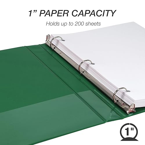 Vista 64 de Samsill (MP128567) - Carpeta de 3 anillos redondos de 2 pulgadas, fabricada en los EE. UU., con cubierta transparente personalizable para insertos