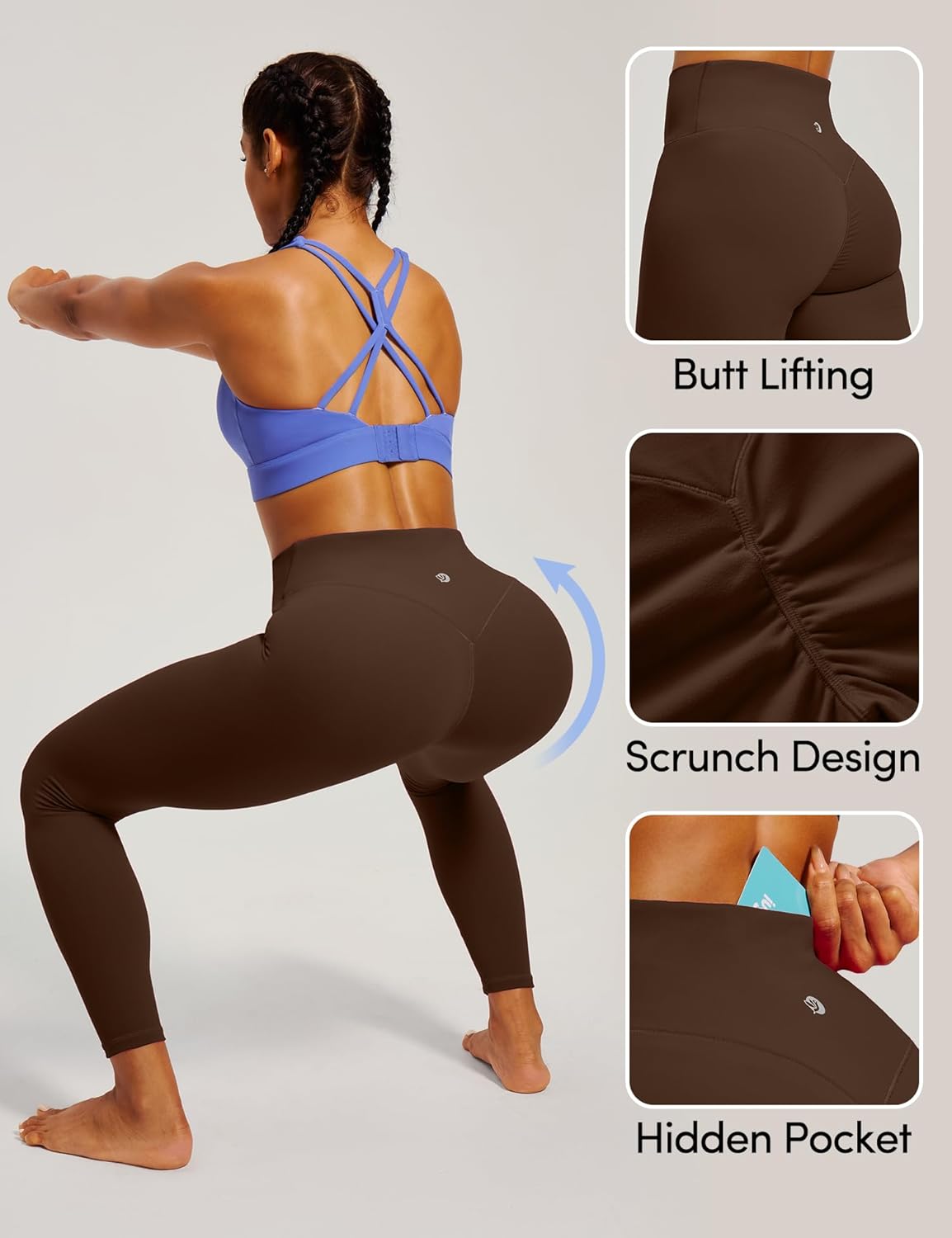 IUGA Scrunch Butt Lifting Leggings for Women No Front Seam Compression Tummy Control Workout Seamless Leggings for Gym Yoga