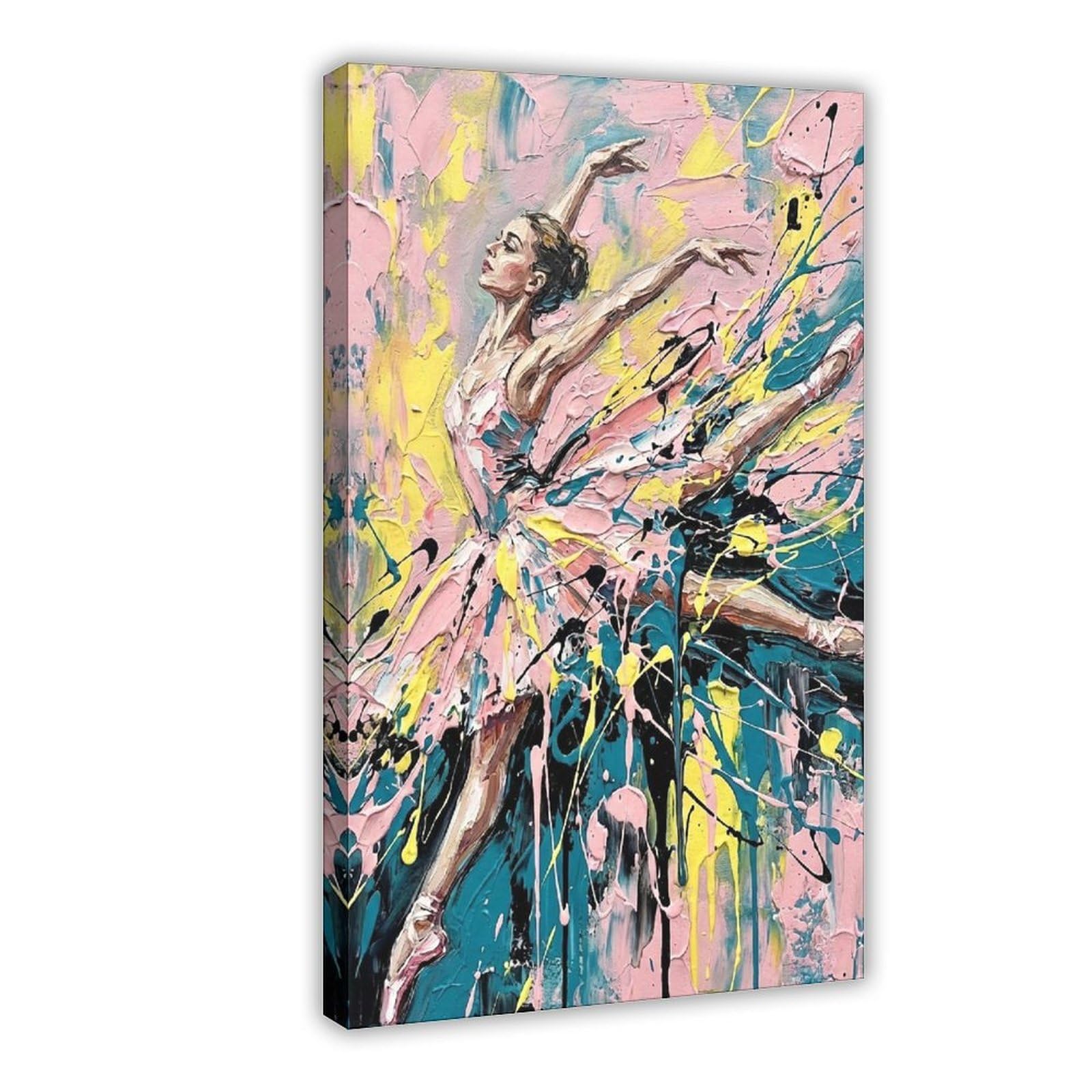 Ywtjax Frame-Style Abstract Ballerina Poster Canvas Poster For Bedroom Decor Gift