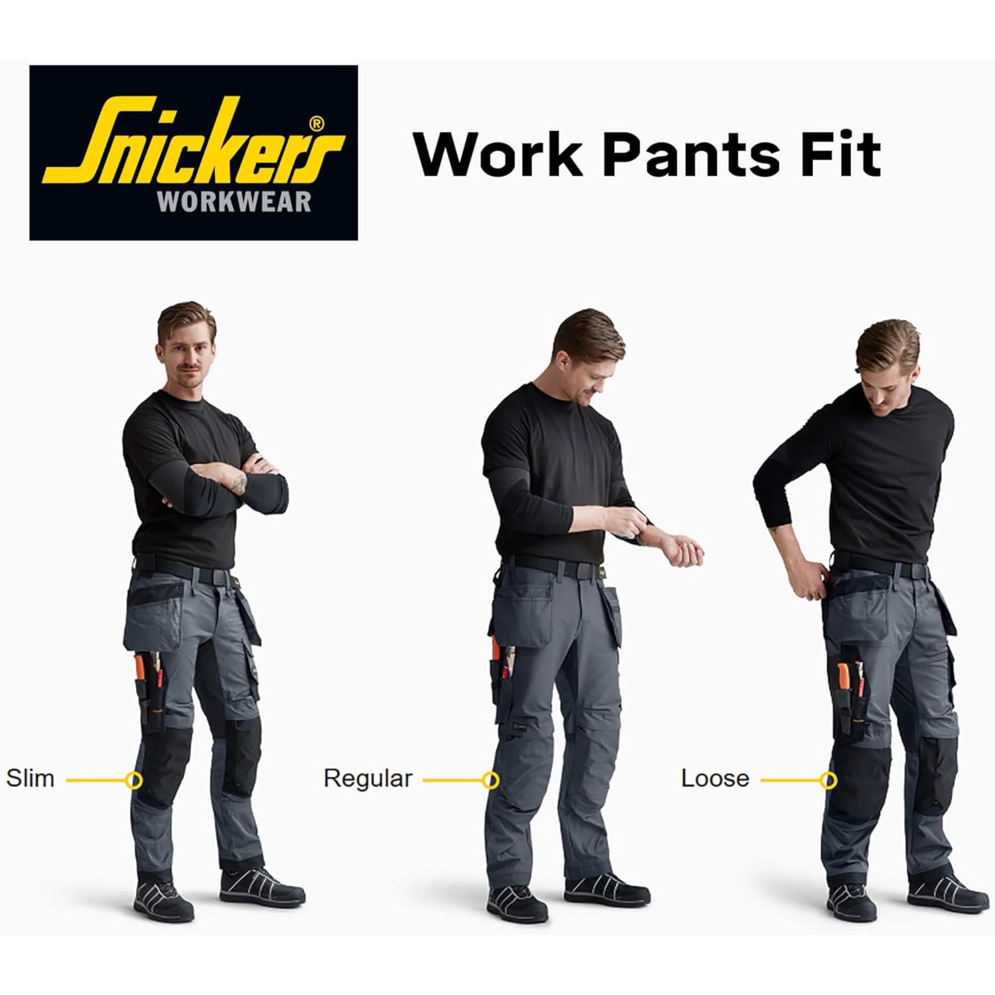 Snickers Workwear Herren Arbeitshose Allroundwork Stretch Loose Fit Funktioniert mit Holstertaschen