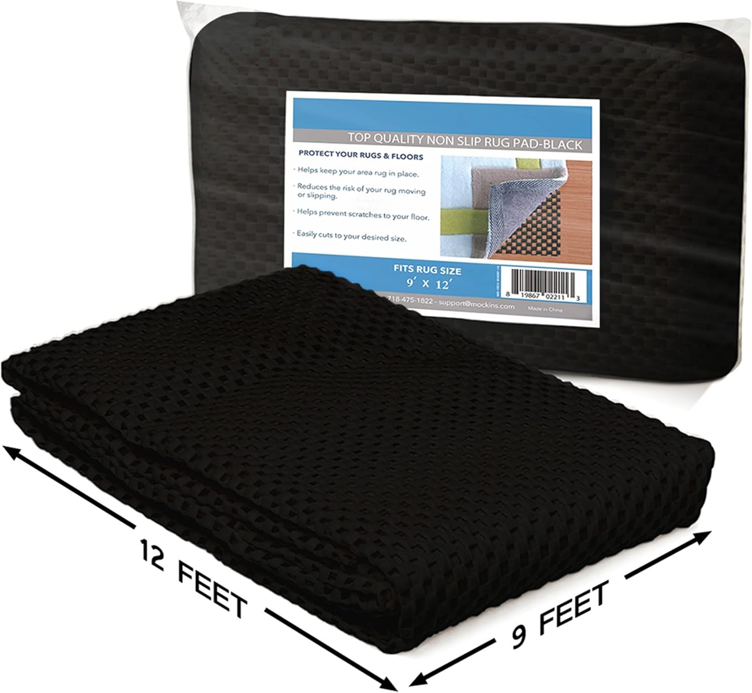 Nevlers Non Skid Rug Pad 9x12 ft Extra Thick Rug Gripper Premium