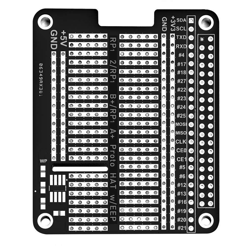 GeeekPi 4X Prototype Breakout DIY Breadboard PCB Shield Board Kit for Raspberry Pi 4 3 2 B+ A+ (Black)