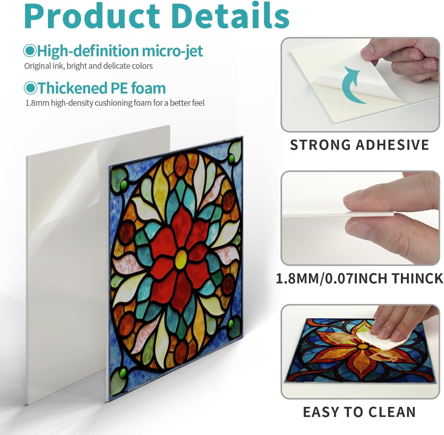 VICCI Tile Decals Peel and Stick Backsplash, 5.9”X5.9” Self Adhesive Wall Stickers (Pack of 12, Thicker Design)