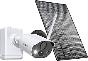 ZOSI C306 Pro 3MP 2K Wireless Battery Powered Security Camera Outdoor with Solar Panel, Color Night Vision, PIR Smart Detection, 2-Way Talk, Spotlight & Siren Alarm, Cloud/SD Card Storage(No SD Card) asin的图片