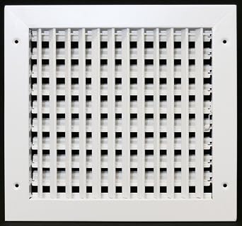 20" X 16" Adjustable AIR Supply Diffuser - HVAC Vent Cover Sidewall or Ceiling - Grille Register - High Airflow - White [Outer Dimensions 21.75"w X 17.75"h]