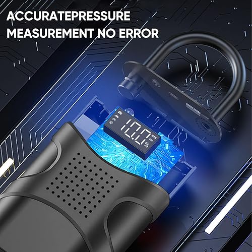 Miniatura 8 de Inflador de neumáticos, compresor de aire portátil inalámbrico, 150PSI 6.5 veces más rápido, inflador de neumáticos de automóvil con luces LED y