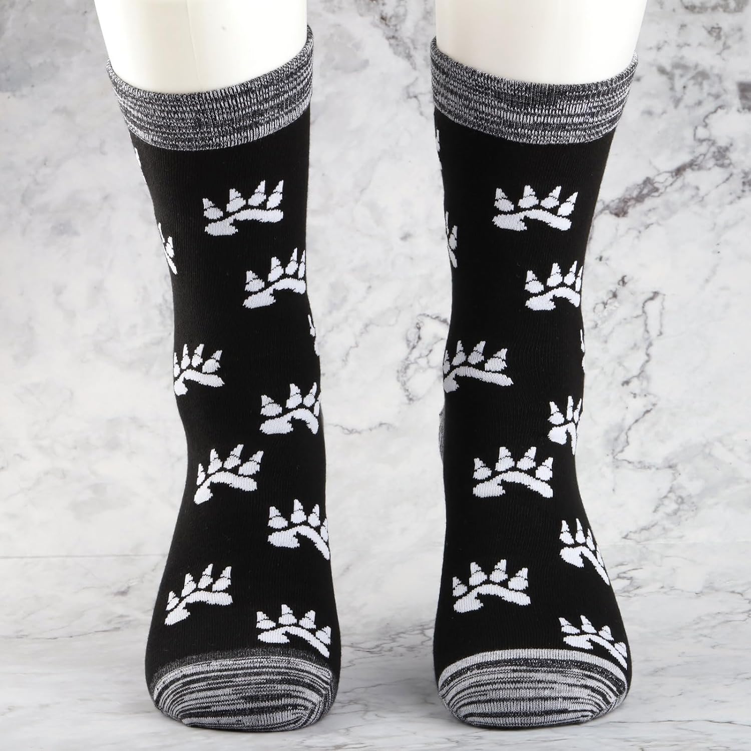 JXGZSO Wolf Pack Wolf Paw Print Socks - Wolves Animal Themed Socks - Image 5