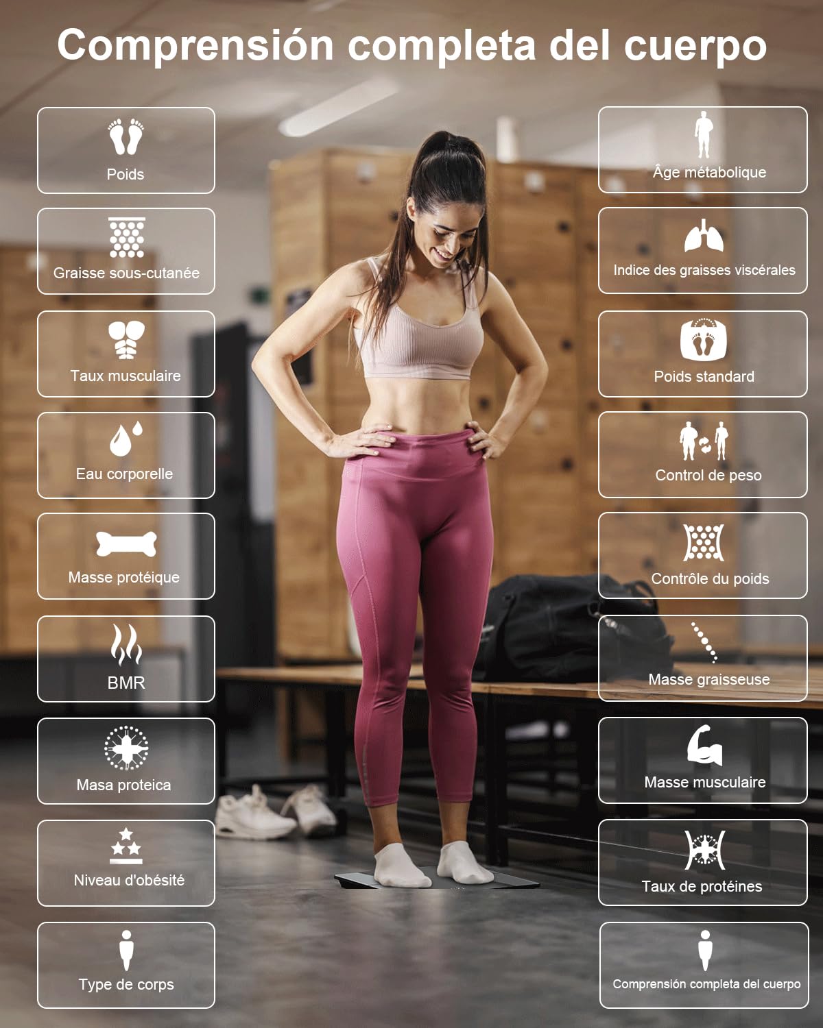 Bluetooth Körperfettwaage mit App – Präzise Personenwaage bis 180 kg, Digitale Anzeige, BMI & Muskelanalyse, 18 Körperwerte, kompatibel mit LeAo Health