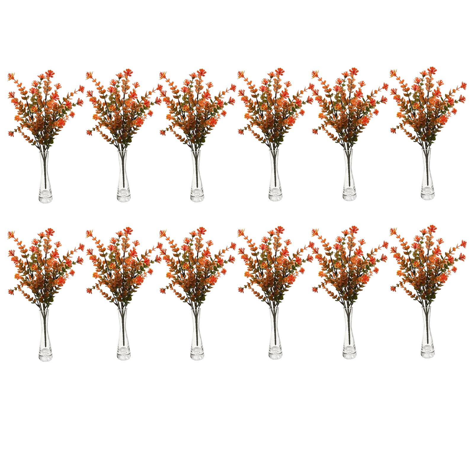HZBB 12Pcs Artificial Stems 37cm Artificial Branch Plant Brach Thanksgiving Plant Decoration Leaves