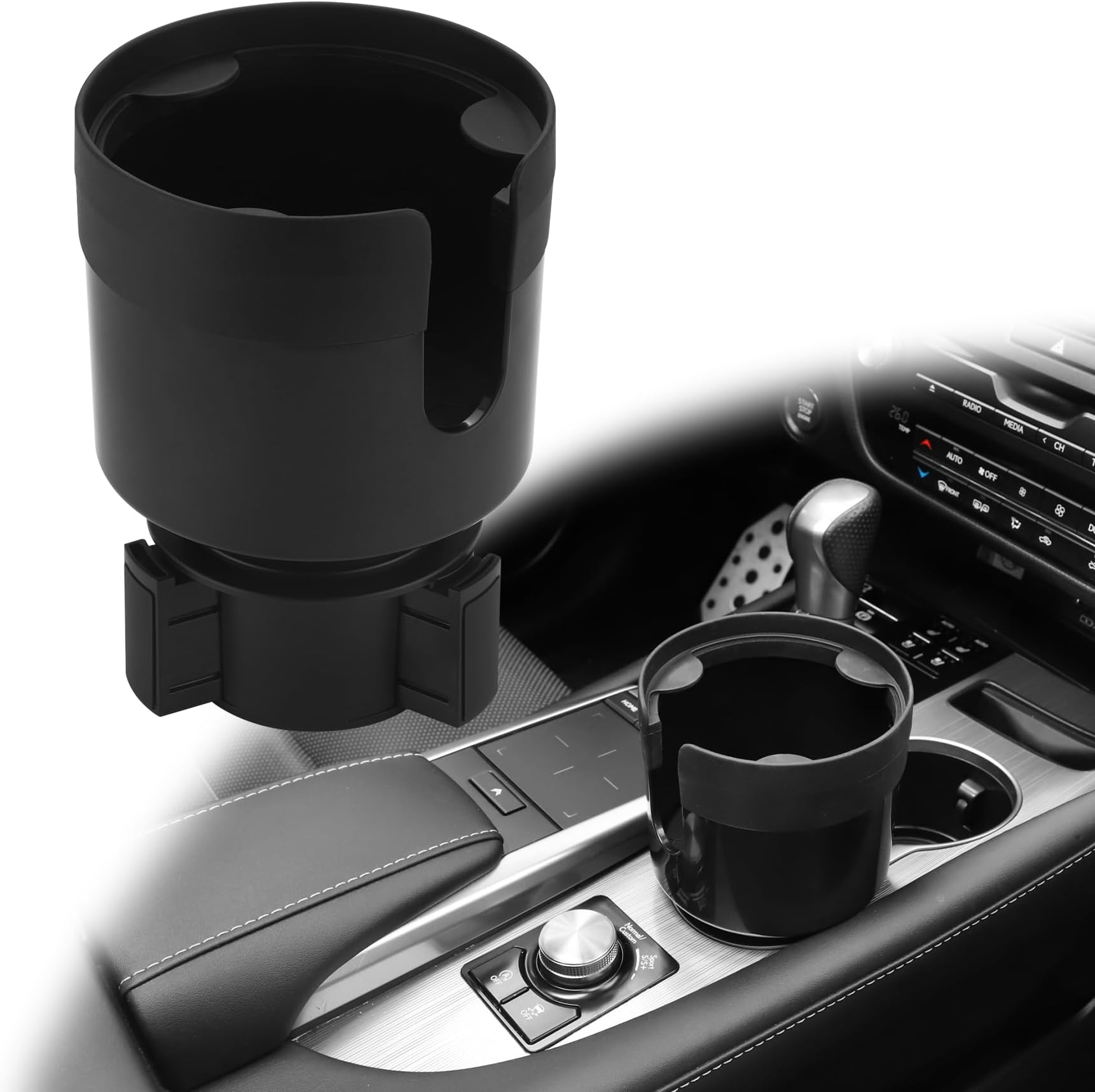 BJSIA Cup Holder Expander for Car-Expander Organizer with Adjustable Base, Versatile Car Accessories, Compatible with Yeti, Nalgene, Large Bottles & Big Drinks, 32-40oz